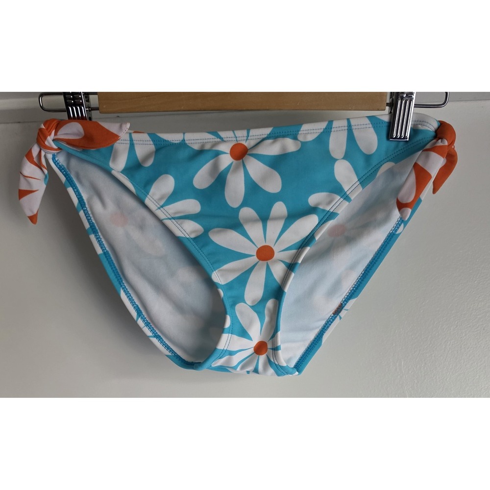 Bongo Bikini Bottom Women S Floral Blue White Orange Swim Shorts Brief